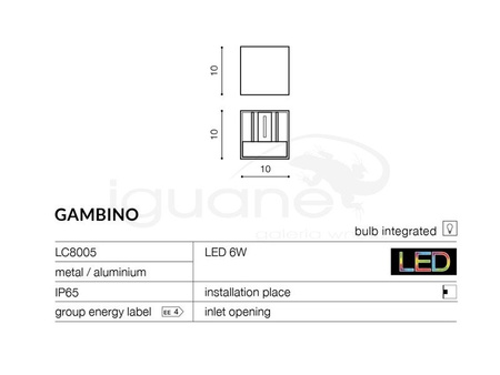 Lampa GAMBINO szara ciemna