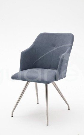 Krzesło MADITA B 4 nogi owalne ekoskóra szaroniebieska