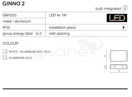 Lampa GINNO 2 aluminiowa