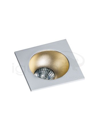 Lampa HUGO 1 Downlight biała z wkładem szampańskim