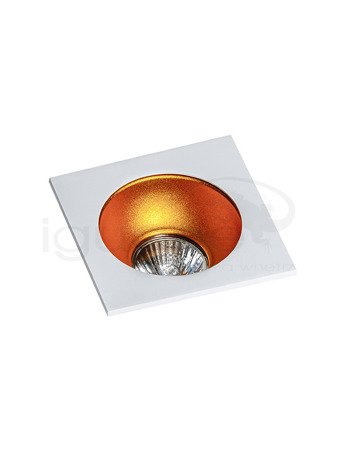 Lampa HUGO 1 Downlight biała z wkładem złotym