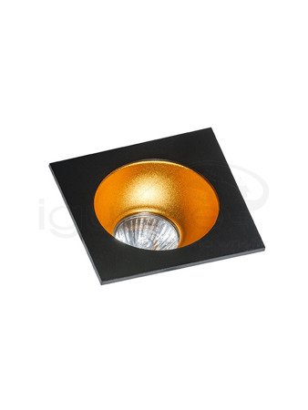 Lampa HUGO 1 Downlight czarna z wkładem złotym