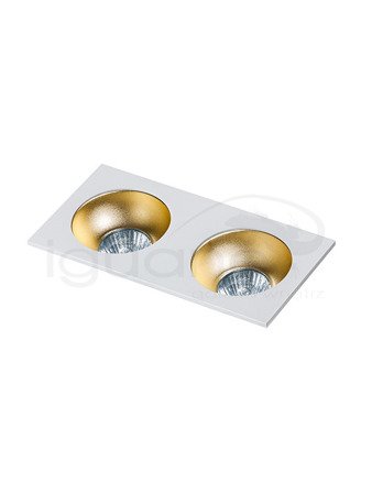 Lampa HUGO 2 Downlight biała z wkładem szampańskim