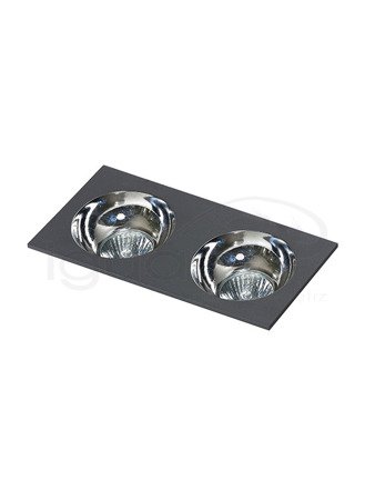 Lampa HUGO 2 Downlight czarna z wkładem chrom