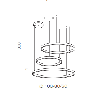 Lampa Halo 3 czarna 100/80/60