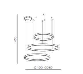 Lampa Halo 3 czarna 120/100/80