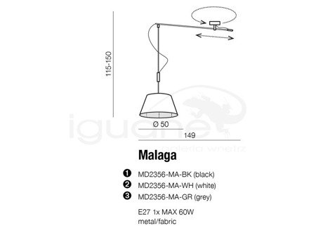 Lampa MALAGA biała