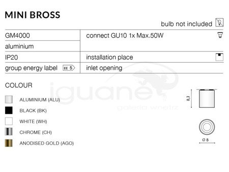 Lampa MINI BROSS aluminiowa