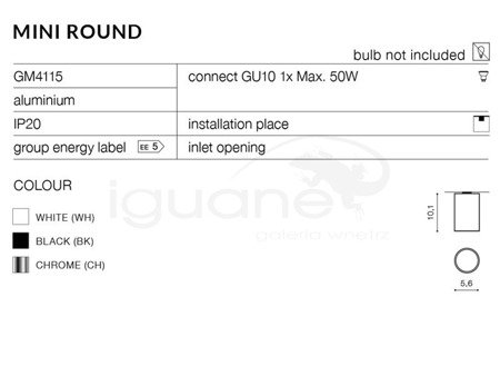 Lampa MINI ROUND chrom