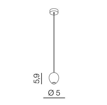 Lampa Ovum 1 AZ3095 wisząca natynkowa czarna