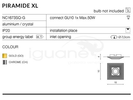 Lampa PIRAMIDE XL chrom