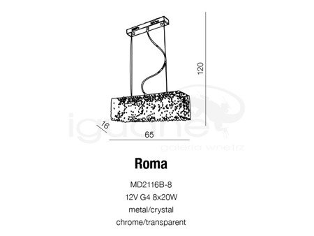 Lampa ROMA wisząca - z ekspozycji