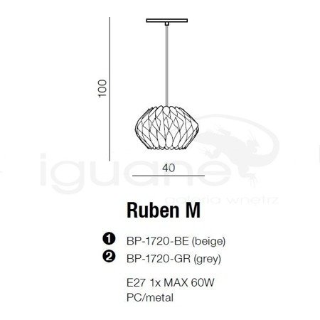 Lampa RUBEN M beżowa