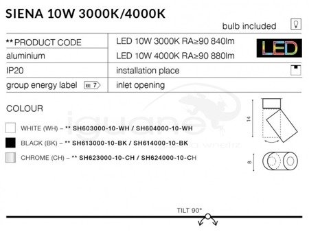 Lampa SIENA 20 W 4000K chromowana