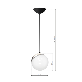 Lampa Sfera 1 czarna/chrom