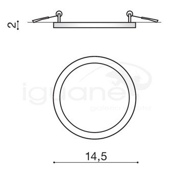 Lampa Slim 15 Round 3000K IP44 czarna