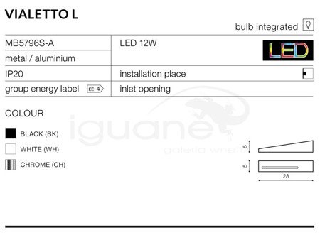 Lampa VIALETTO L kinkiet chrom