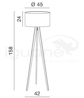 Lampa podłogowa Tripod Wood szara