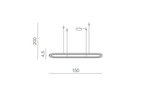 Lampa wisząca ELENA 150 czarna