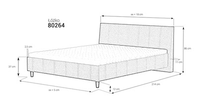 Łóżko tapicerowane 80264 gr. 1