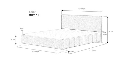 Łóżko tapicerowane 80271 gr. 1