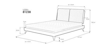 Łóżko tapicerowane 81238 gr. 1