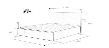 Łóżko tapicerowane 81271 RM gr. 1