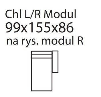 Moduł Noir Wood CHL L/R tkanina 