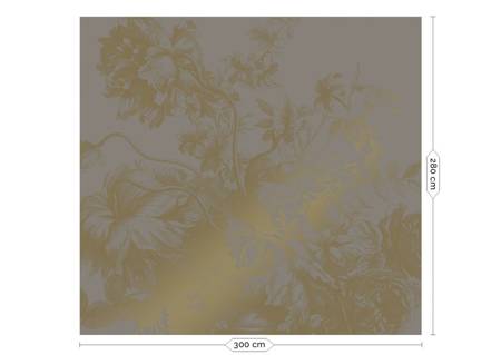 Mural Engraved Flowers MW-017 gold