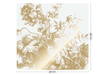 Mural Engraved Flowers MW-114 złoty