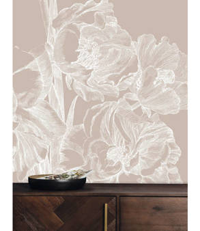 Mural Engraved Flowers Sand WP-745