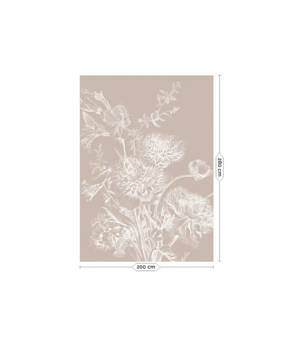 Mural Engraved Flowers Sand WP-754