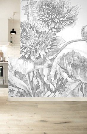 Mural Engraved Flowers WP-338