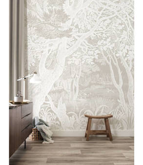 Mural Engraved Landscape Grey WP-767