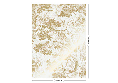 Mural Engraved Landscapes Off White MW-164 Metallic gold