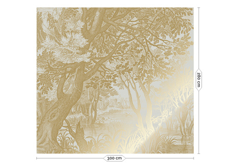 Mural Engraved Landscapes Sand MW-093 metallic gold
