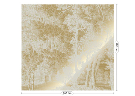 Mural Engraved Landscapes Sand MW-156 metallic gold