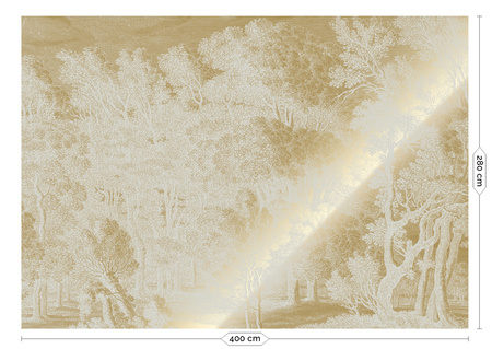 Mural Engraved Landscapes Sand MW-157 metallic gold