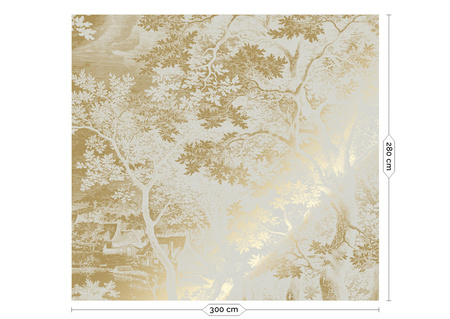 Mural Engraved Landscapes Sand MW-168 metallic gold