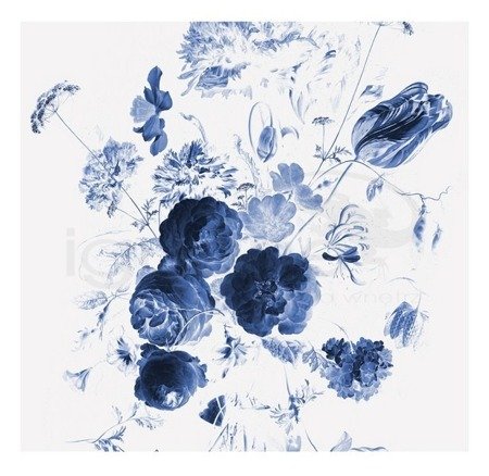 Mural Royal Blue Flowers I WP-217