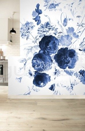 Mural Royal Blue Flowers I WP-217