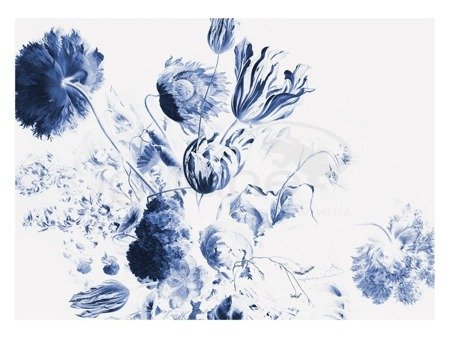 Mural Royal Blue Flowers II WP-224