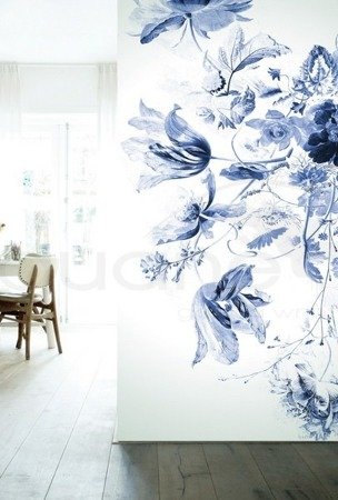 Mural Royal Blue Flowers III WP-209