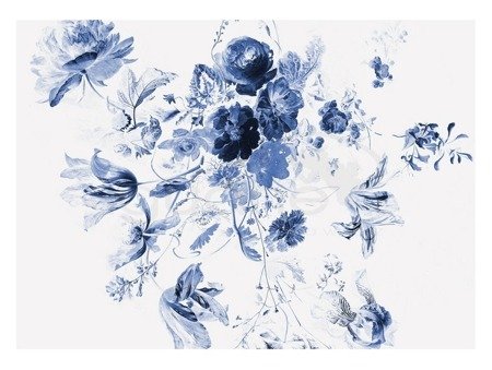 Mural Royal Blue Flowers III WP-225