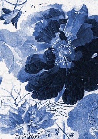 Mural Royal Blue Flowers III WP-225