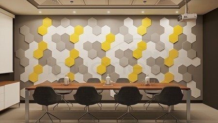 Panel 3D Hexagon biały 