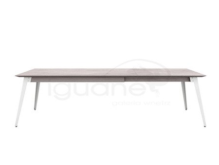 Stół LOFT OFF WHITE 180 + 90 cm rozkładany nogi białe