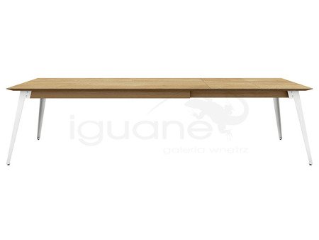 Stół LOFT PURE 200 +90 cm rozkładany nogi białe